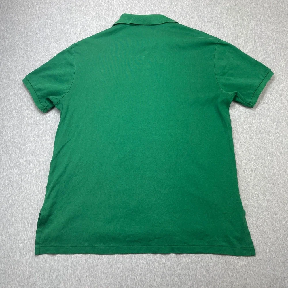 Polo Ralph Lauren Polo Shirt Mens L Custom Fit Green Short Sleeve Embroidered